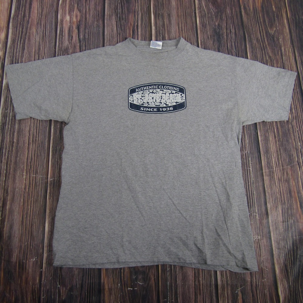 Vintage St Pete Beach Shirt Mens XL Gray Single Stitch Florida Graphic‎ 90s